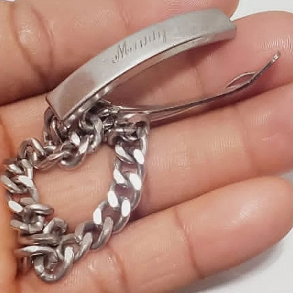 Speidel Silver Chain Bracelet. Personalized Men's Bracelet. Tagged 